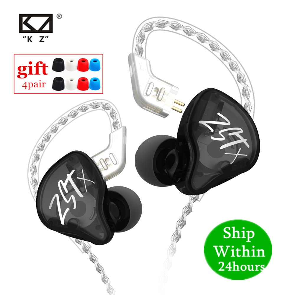 NUOVO KZ ZST X 1BA 1DD Hybrid HIFI In Ear Auricolari Bass Auricolari Sport Noise Cancelling Auricolare KZ ZSTX ZSN X ZSX ZS10 ES4 V80 C12