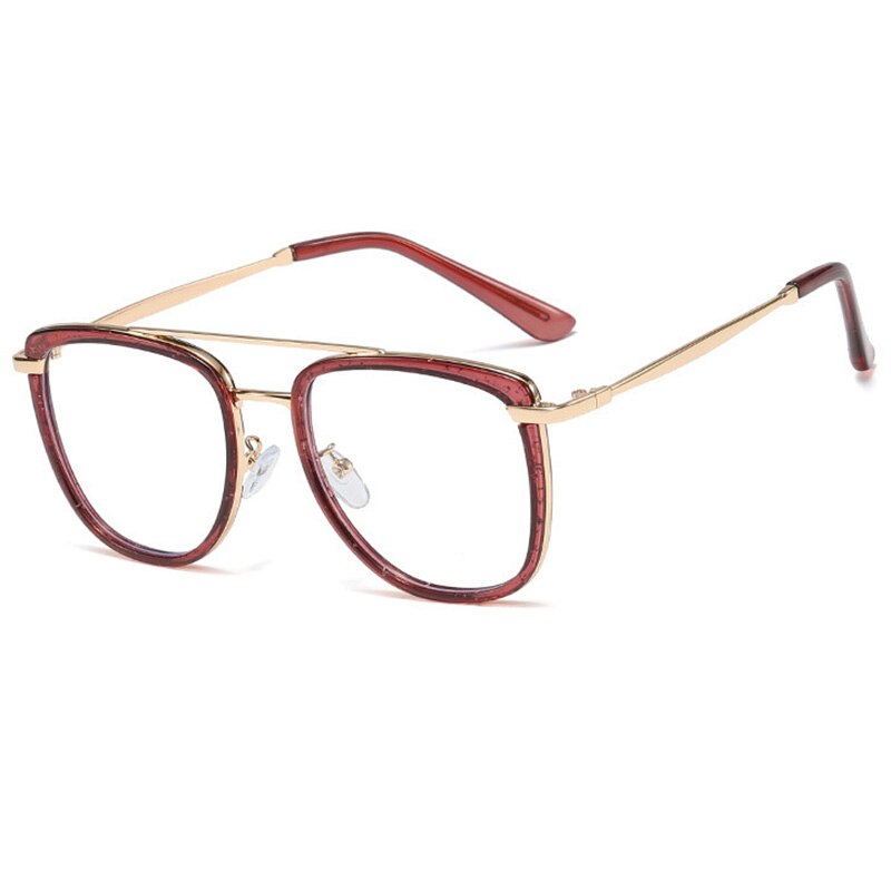 Square Metal Glasses Women Computer Blue Light Glasses Gaming Frame Transparent Eyewear Women Anti Blue Ray Eyeglasses: C5 Purple