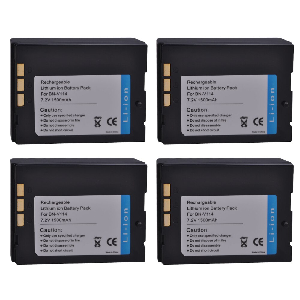 2Pcs 1500mAh BN-V114 BN-V114U BNV114 Battery for JVC GR-DVP1 GR-DX100EK GR-DVP3 GR-DX106 GR-DX48 GR-DVP3 ST GR-DX107 GR-DX55: 4 battery