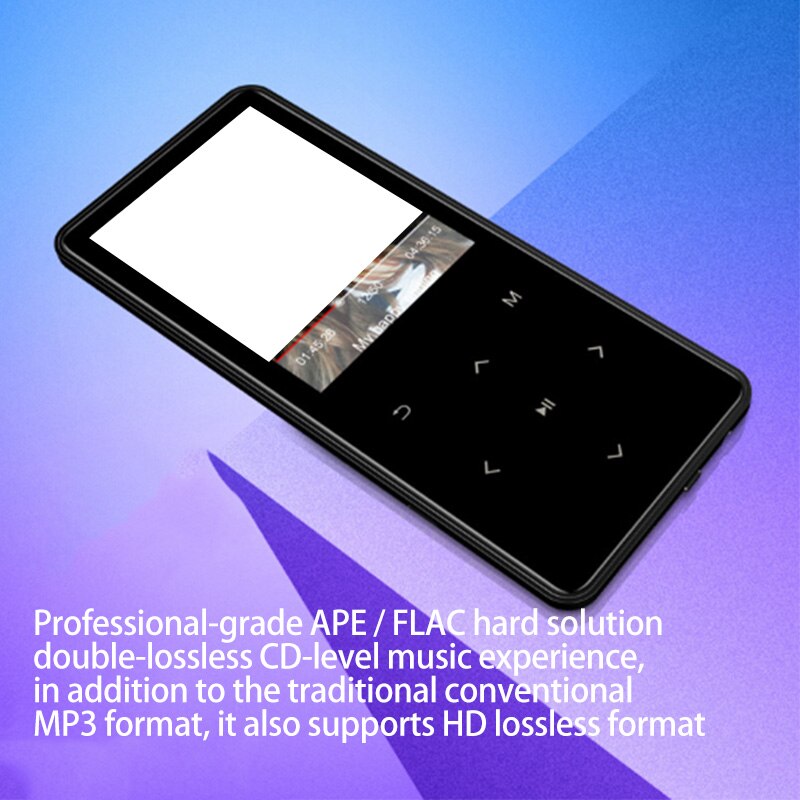 Mp4- speler met bluetooth  mp3 mp4- muziekspeler draagbaar  mp4- media ultradunne 2.4- inch contactsleutel