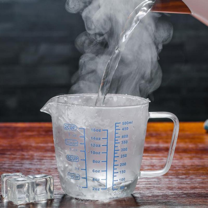 High Borosilicate Heat-resistant Glass Measuring Cup Children's Milk Cup With Scale Microwave Transparent Scale Cup With Lid