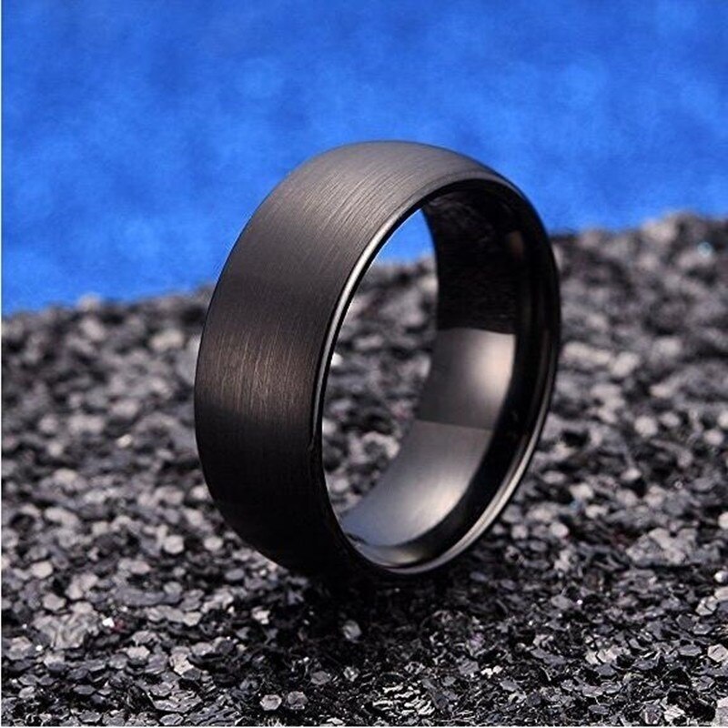 FDLK-anillo de acero inoxidable mate para hombre, 8mm, para boda, joyería