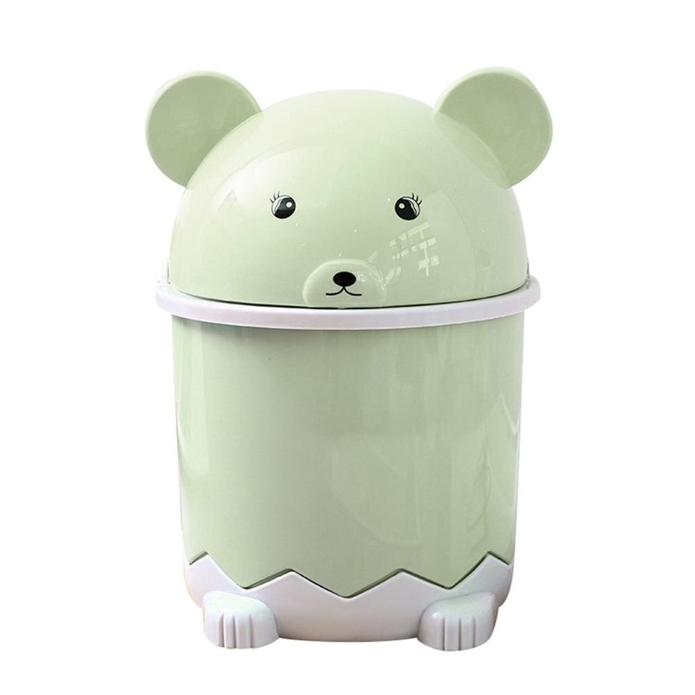 desk trash can Cover Mini Portable Garbage Storage Bin Desktop Kitchen Bathroom Garbage Rubbish Can держатель для мусора SD: Green