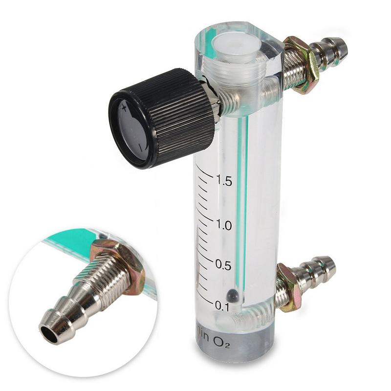 Oxygen Air Flow Meter 0-1.5LPM 1.5L Flowmeter With Control Valve For Oxygen Air Gas Flow Measuring Instruments