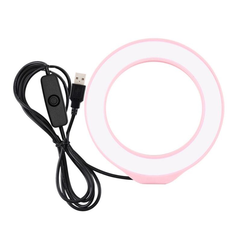 4,7 Inch 12cm USB LED Ring Licht Für Vlogging Fotografie Live-Make-Up Tik Tok Weiß Licht, stativ USB Stecker: pink