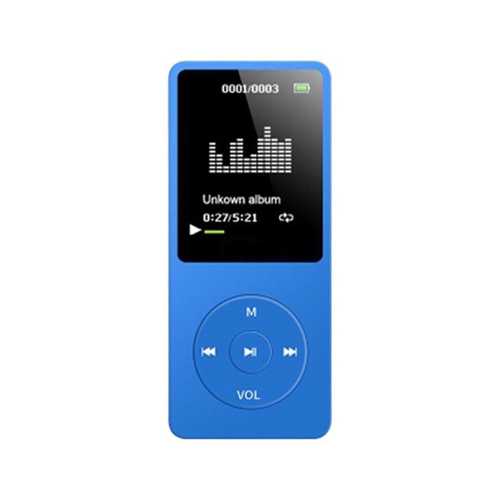 Best Selling Products 70 Hours Playback MP3 MP4 Lossless Sound Music Player FM Recorder TF Card: Blue