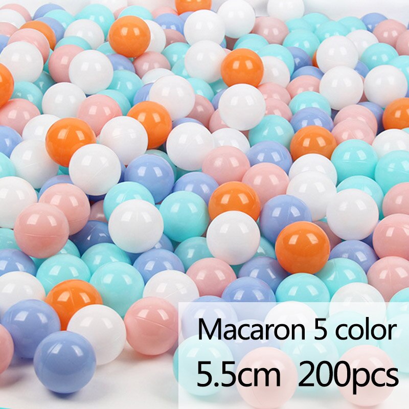 Eco-Friendly Funny Toy Ocean Balls Colorful Soft Plastic Wave Ball Water Pool Bouncy Ball Outdoor Baby Swim Pit Outdoors Toys: macaron5-200-5.5cm