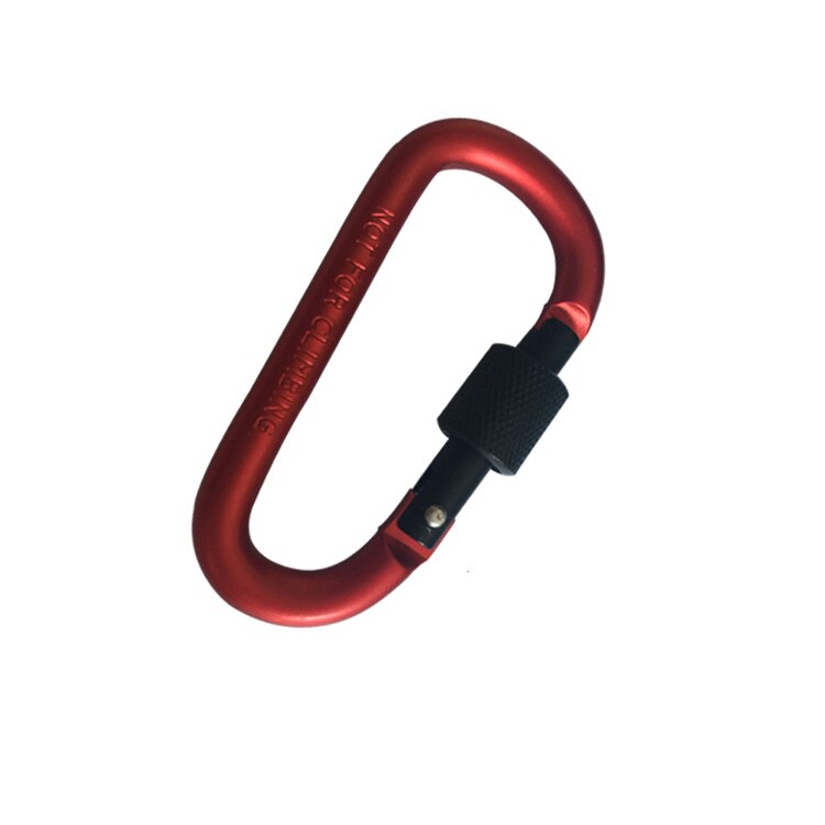 78 Mm D Vormige Klimmen Karabijnhaak Schroef Lock Karabijnhaken Aluminium Outdoor Camping Sleutelhanger Opknoping Haak Gesp: Rood