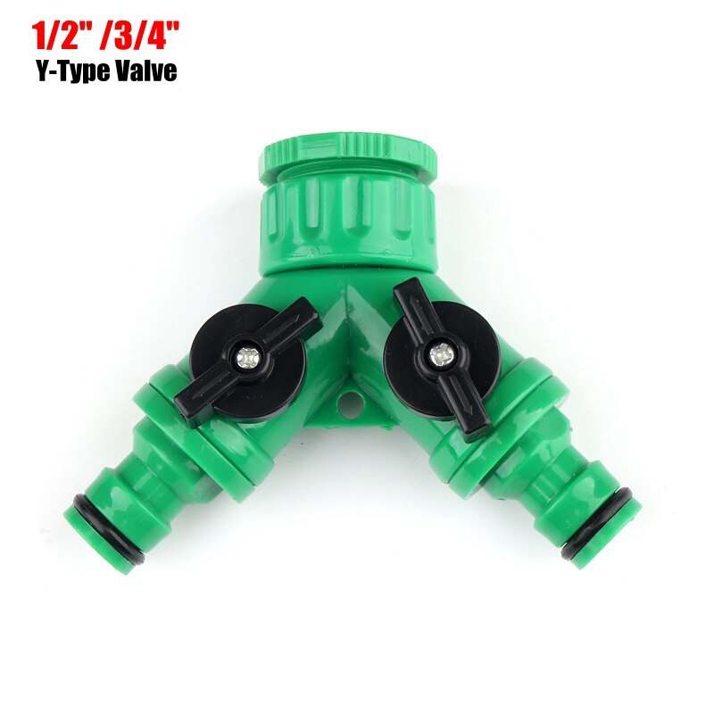 Conectores rápidos de manguera de jardín, 4/7mm, 8/12mm, microsistema de riego de jardinería, conector rápido, válvula de tubo suave, divisores de agua, 2 uds.: Y-Type Valve