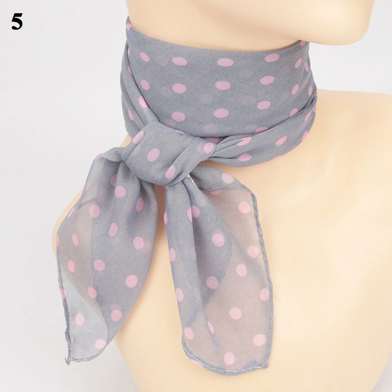 Foulard en mousseline de soie 65x65cm, carré, à pois, à la , pour femmes, châles, cravates, bandes, châles: 5