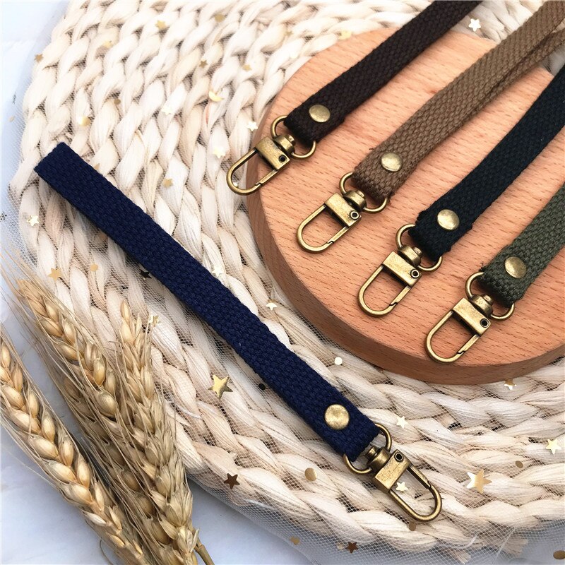 Moda unissex multi chaveiro tecido de lona webbing casual alça do telefone móvel para cartão de identificação chave pulseira usb crachá titular alça de pulso