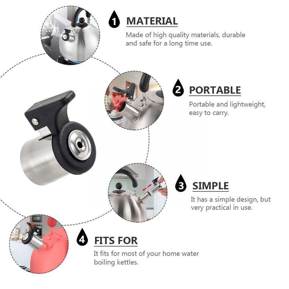 Steel Kettle Whistle Nozzle Water Boiling Flute Nozzle Water Kettle Kitchen Spout Self Accessories Alarm Sounding U7a7
