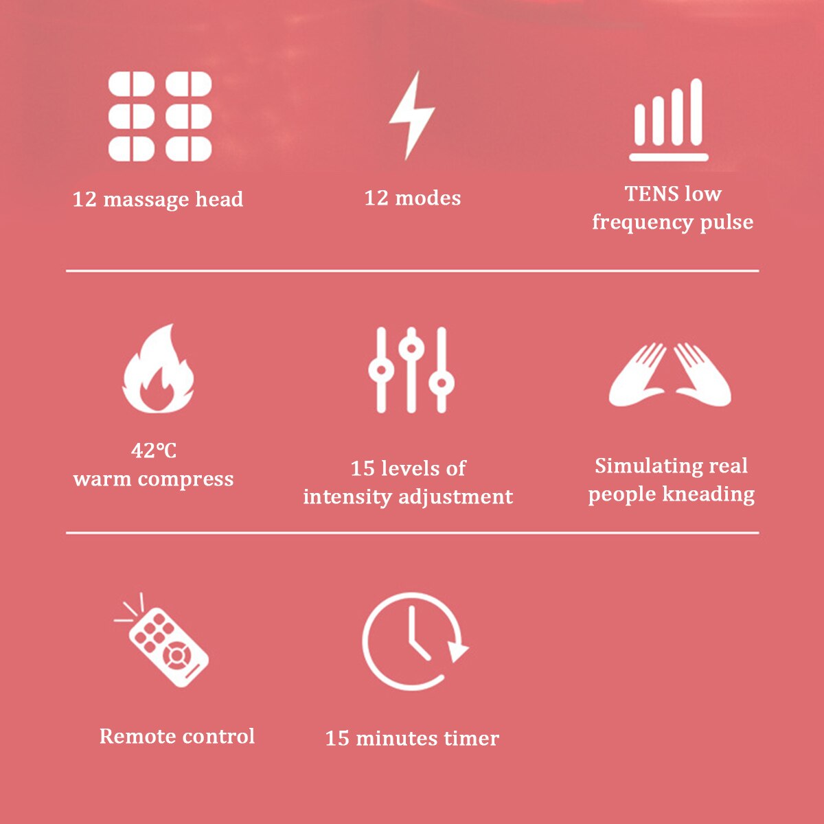 Neck Massager 12 Heads Electric Cervical Massage Pulse Magnetic Therapy Compress Neck Protector 15 Gears WIth Remote Control