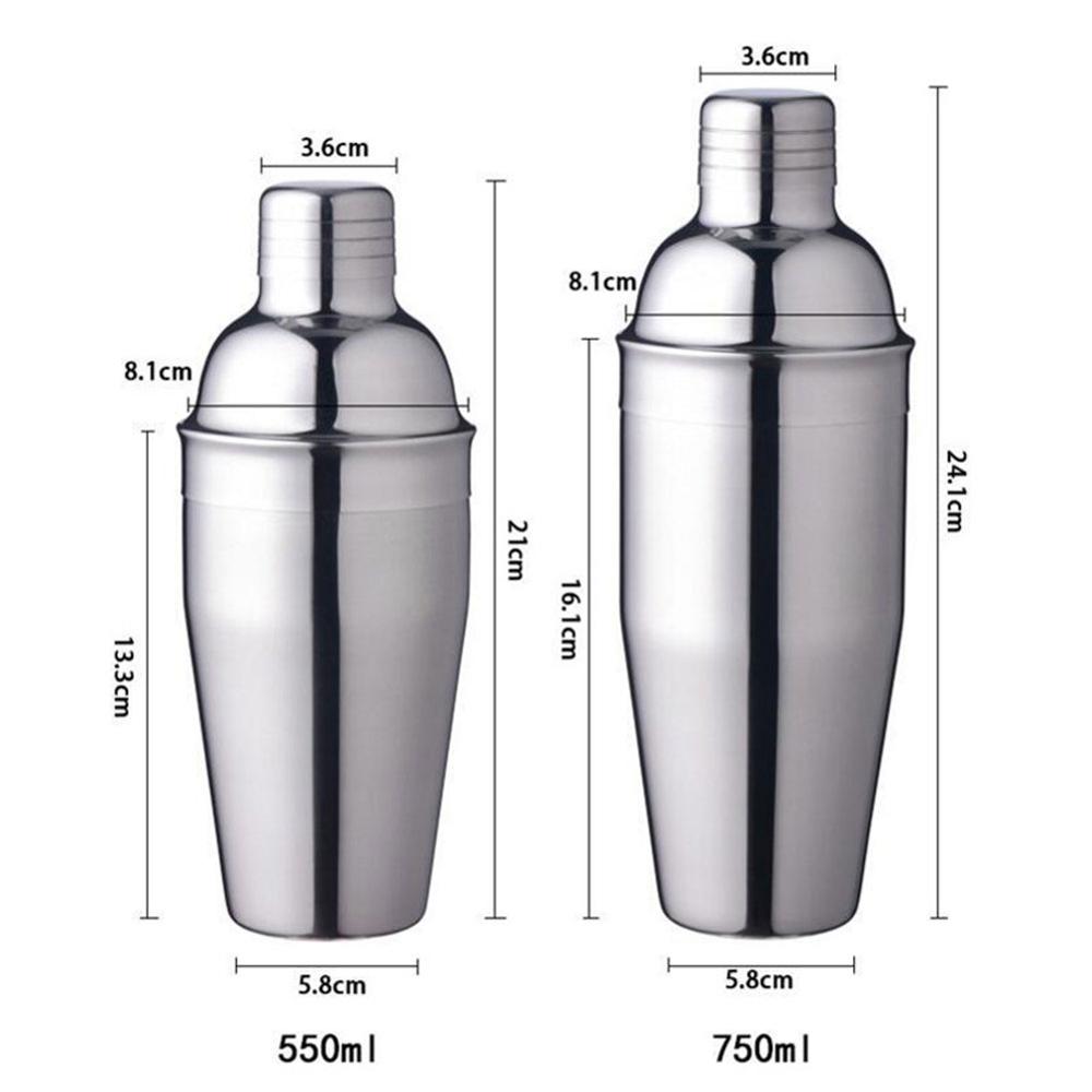 550ML/750ML Stainless steel shaker set tools Stainless steel 304 high-end 9 pieces cocktail shakers set