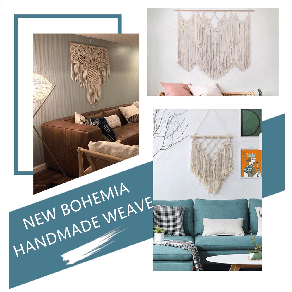 Floral Tapestry Wall Hanging Bohemian Handmade Woven Tapestry Geometric Modern Boho Living Room Bedroom Decoration