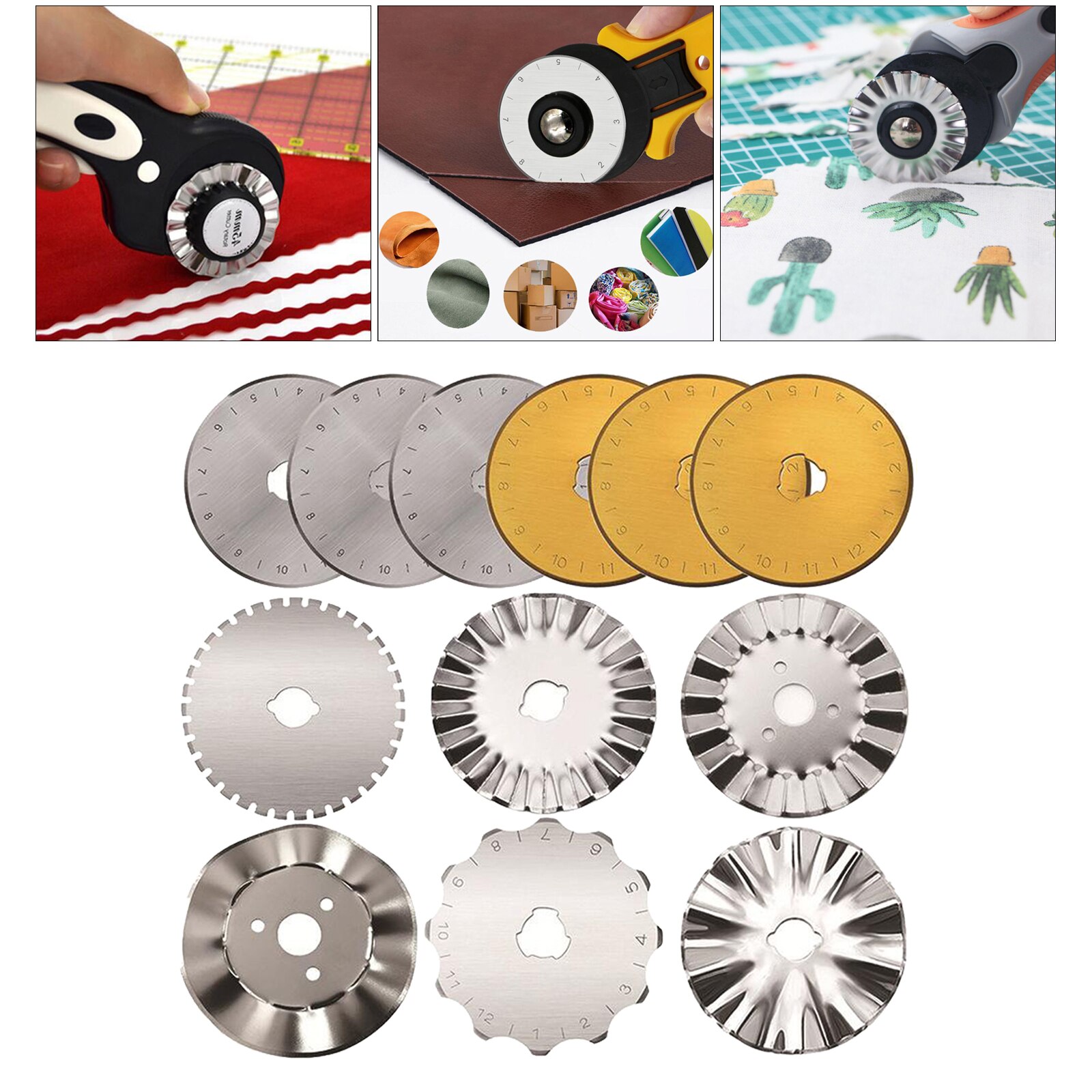 45mm Round Rotary Cutter Blades Set Quilting Cutting Art Craft supplies: 12Pcs