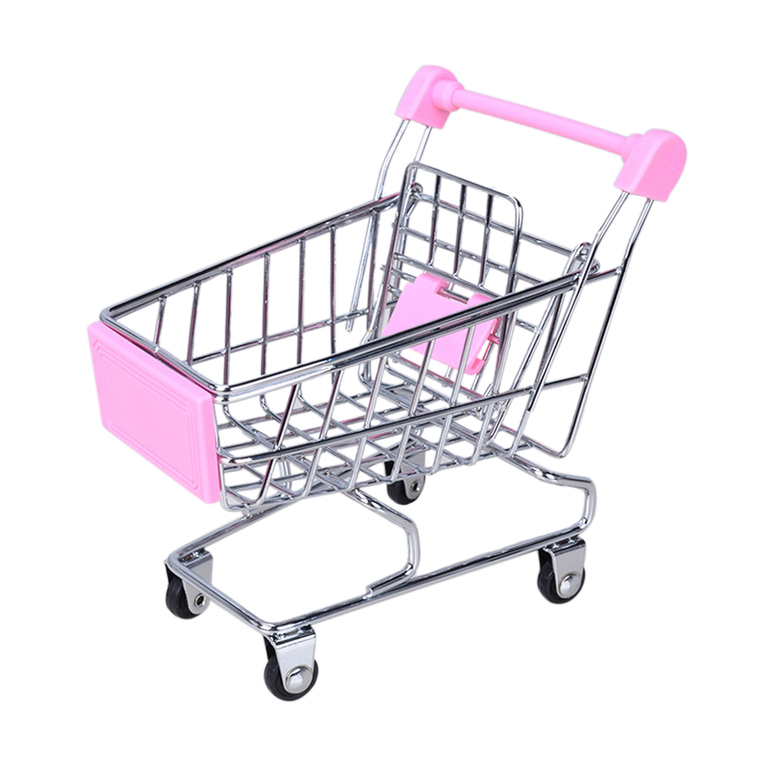 Mini børn håndvogne simulering lille supermarked indkøbskurv utility vogn foregiver lege legetøj klapvogne 12*8.5*11cm