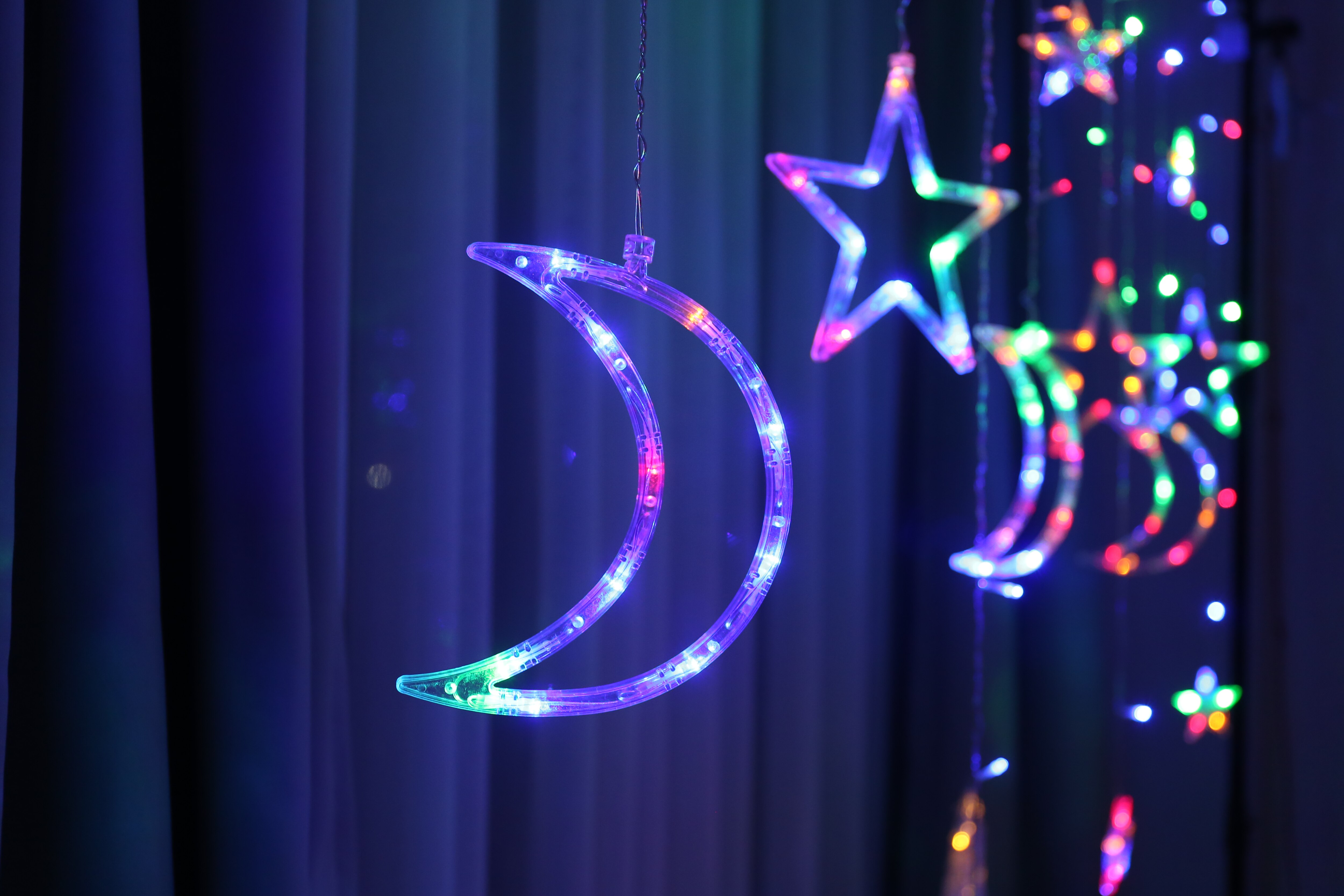 3,5 M Mond Sterne Lampe LED Lampe Schnur eins Weihnachten Lichter Dekoration Lichter Vorhang Lampe Hochzeit Nentern 220v Gebühr licht