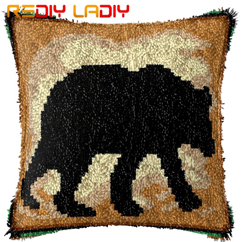 Latch Hook Kits Make Your Own Cushion Cat Flowers Pre-Printed Canvas Crochet Pillow Case Latch Hook Cushion Cover Arts &amp; Crafts: BZ783