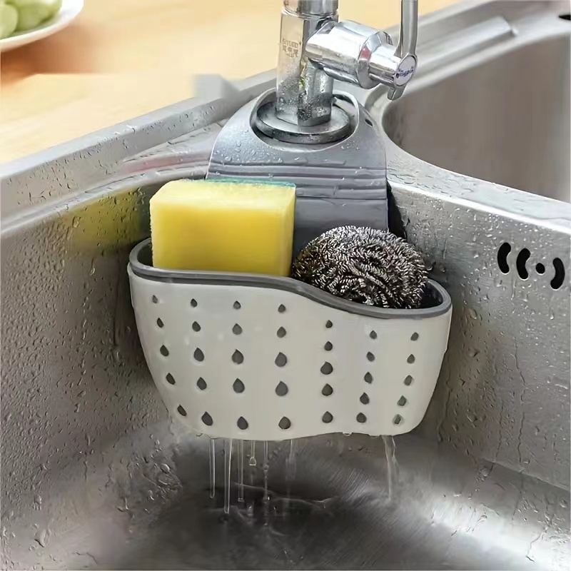 Panier de rangement suspendu pour évier de cuisine, éponge de vaisselle en plastique, sac suspendu, égouttoir de piscine, support de rangement, panier de vidange de robinet