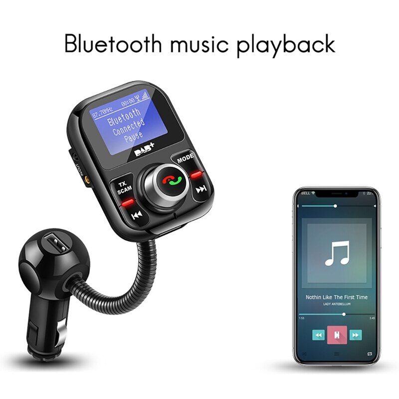 Adaptador de Autoradio para coche, Radio Digital con Bluetooth, manos libres, Transmisor FM, recarga USB, Musk Play