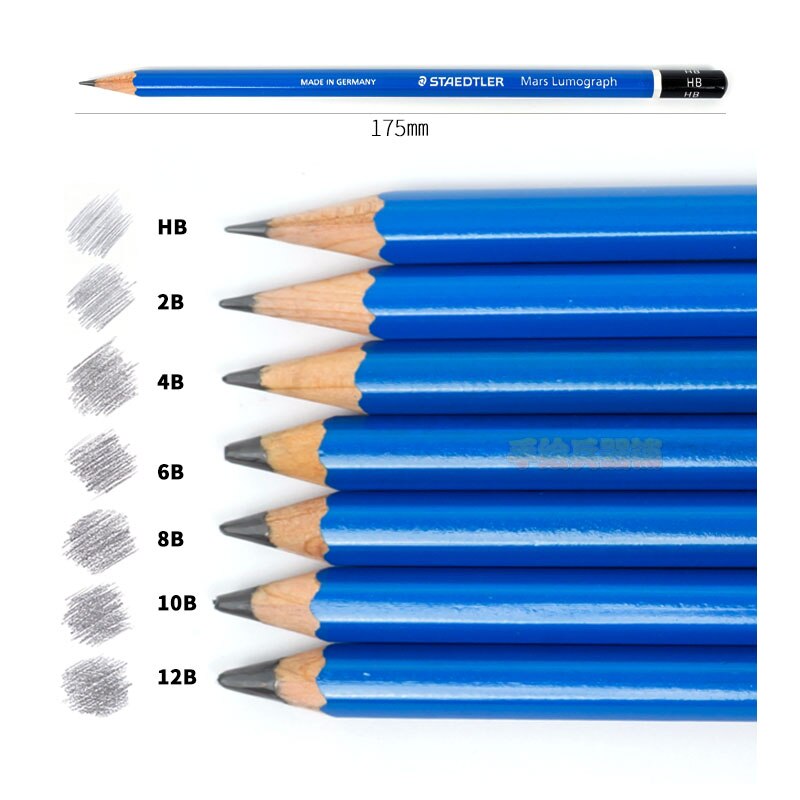 Staedtler 100 SET3 Sketching Pencils Blue Black Body with Erasers Sharpener Drawing Designing Art Set