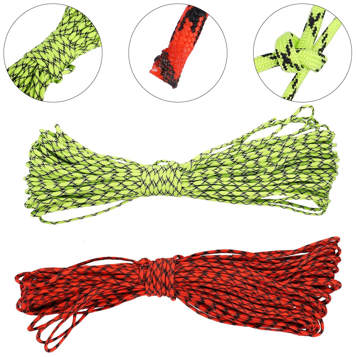 2 Stuks Diameter 31M 5Mm 7 Stand Cores Paracord Survival Parachute Cord Lanyard Camping Klimmen Camping Touw Wandelen waslijn