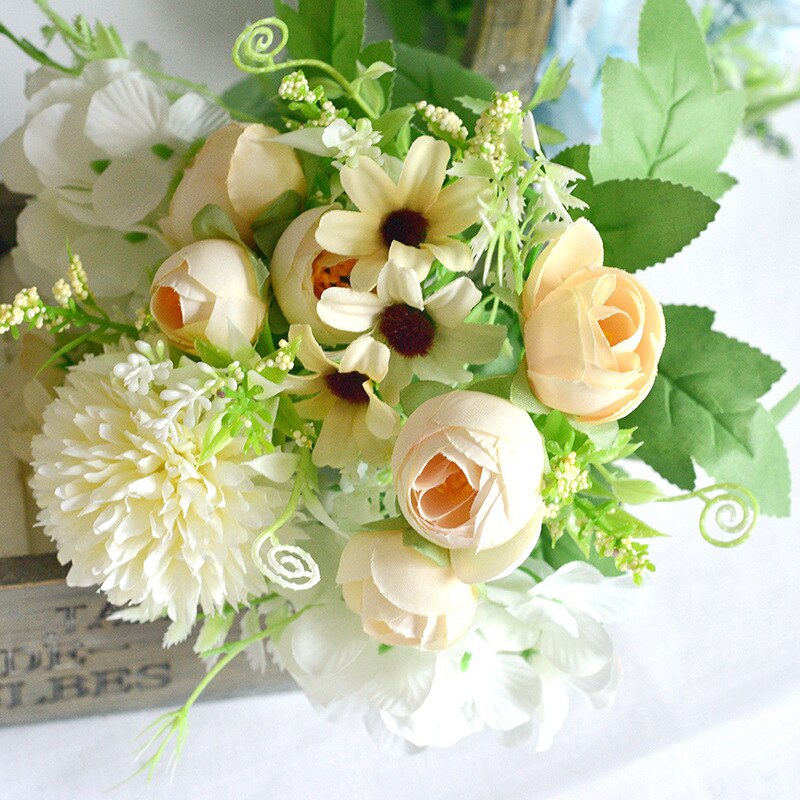 Ramo de boda de tendencia de Ins nórdico para novia, rosas de simulación hermosas, Flores artificiales para boda, Flores de utilería para fotografía