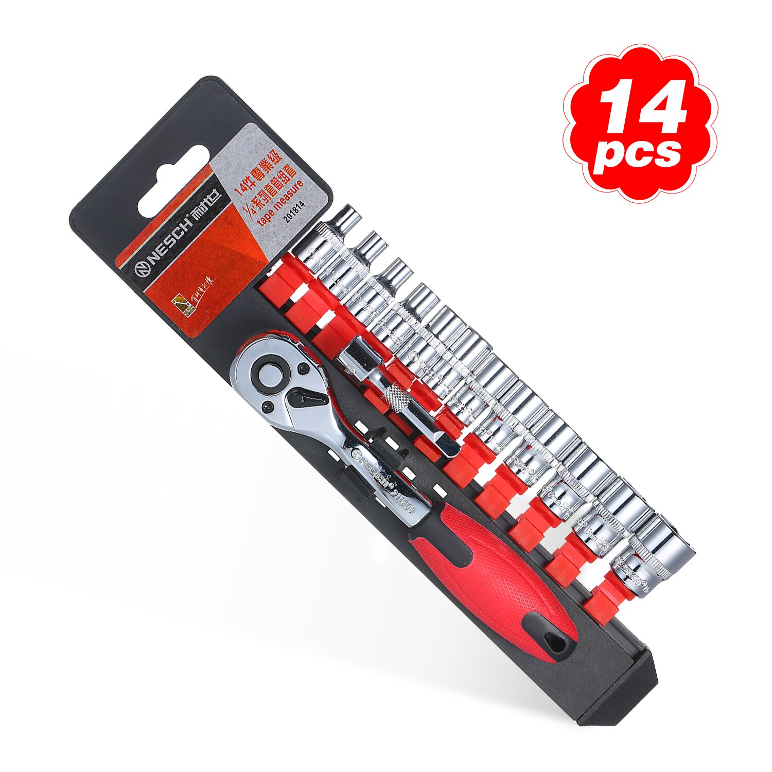 Ratcheting Socket Wrench Set Quick Release Reversible Ratchet Handle Swappable Spanners 2-Inch Extension Bar with Hanging Rack