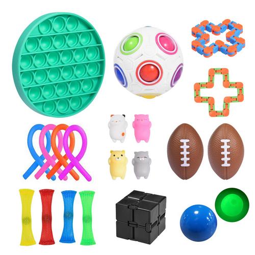 22 pacote de brinquedo sensorial fidget conjunto estresse autismo ansiedade alívio brinquedos para crianças adultos menina crianças sensoriais alívio do estresse brinquedos: D