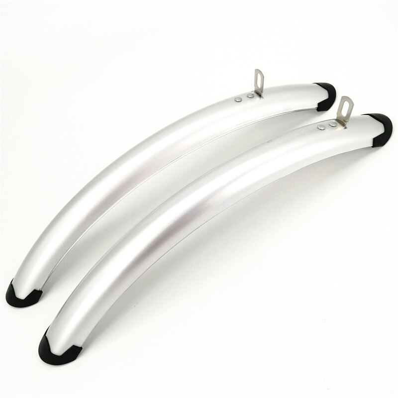 1 Paar Fiets Voor Achter Fenders Retro Bike 700C 23C 25C Spatbord Vleugel Road Fiets Spatbord Spatbord Lichtgewicht Onderdelen: silver front andrear