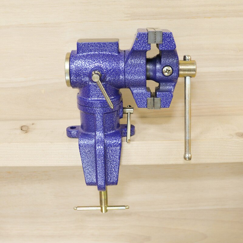 Double Jaw Table Vise Multifunctional Table Vise Clamp 360 Degree Rotating Workbench Table DIY Heavy Table Vise