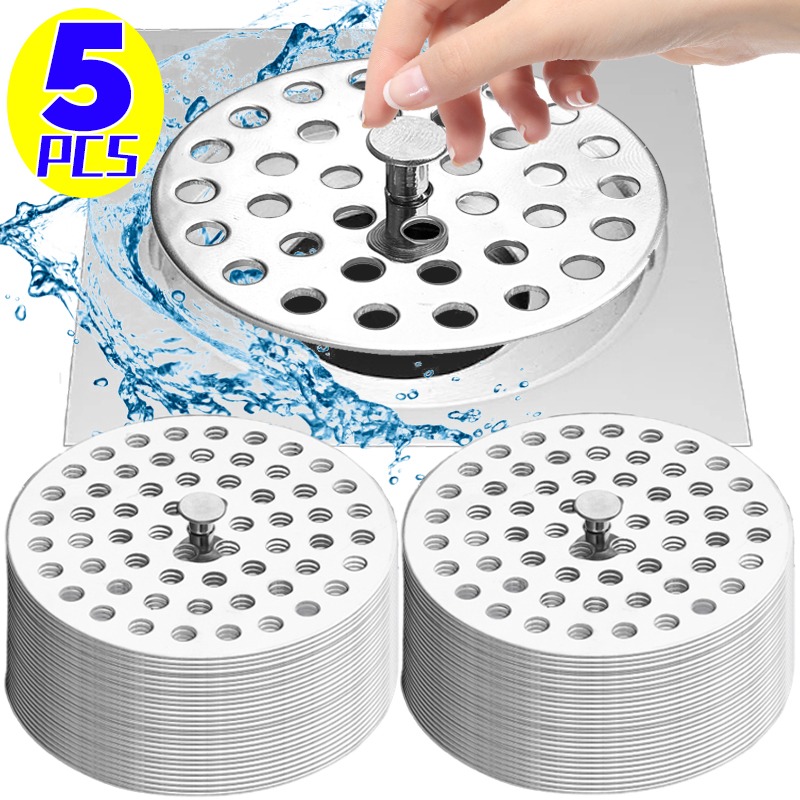 Tampa de drenagem de chão de aço inoxidável, redonda, anti-entupimento, dreno de chuveiro, coletor de cabelo, dreno de chão do banheiro, malha, filtro de pia