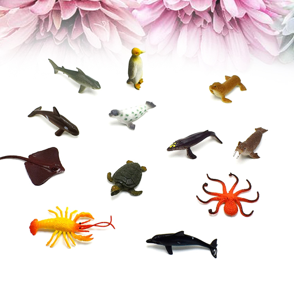 12Pcs Kognitiven Realistische Lebendige Lebensechte Ozean Tier Figuren Spielset für Kinder