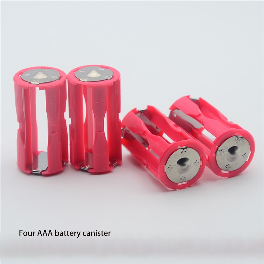 1Pcs 4 * Aaa Batterij C Size Parallel Batterij Converter Adapter Rood Batterij Houder Gevallen Doos C Size batterij Adapter