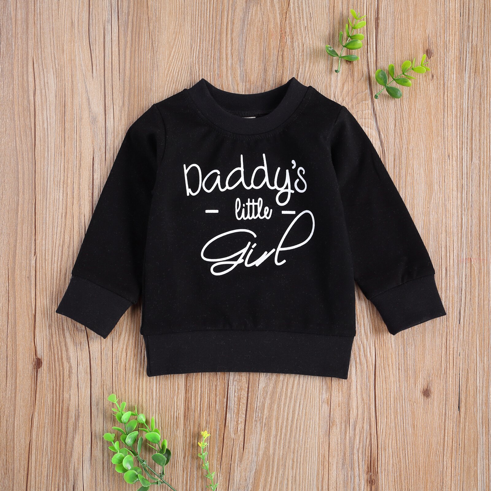 Pudcoco automne 0-4Y enfants enfant en bas âge bébé fille DADDY'S petite fille lettre imprimé sweat à manches longues pull noir/rose