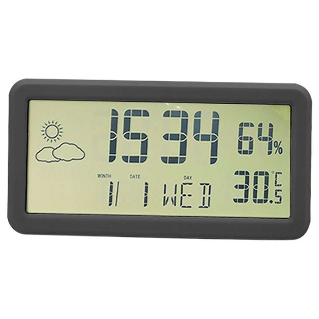 Thermometer Hygrometer Gauge Indicator Automatic Electronic Temperature Humidity Monitor Indoor/Outdoor Weather Station Clock