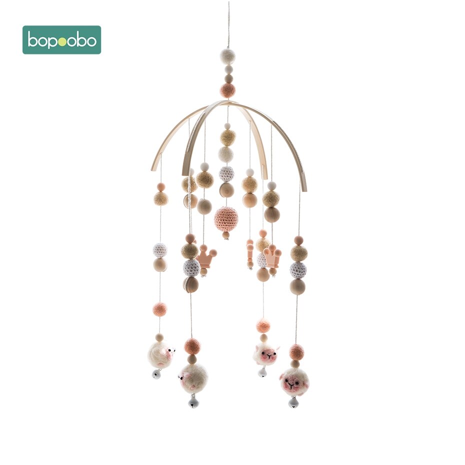 Bopoobo Baby Mobiele Opknoping Rammelaars Speelgoed Wind-Up Music Box Hanger Diy Opknoping Babybedje Mobiele Bed Bel Speelgoed houder Arm Beugel: Peachy Crown