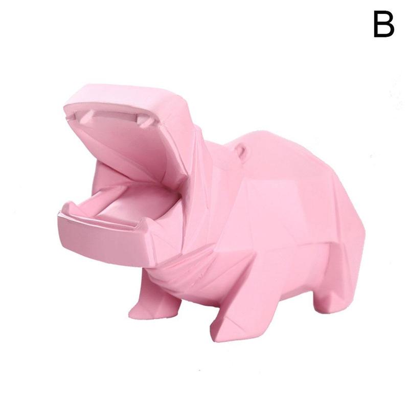 Kleur Nijlpaard Spaarpot Thuis Kinderen Leuke Abstracte Roze Nijlpaard Hars Standbeeld Dier Decoraties Craft Kids Verjaardagscadeautjes: One-size pink