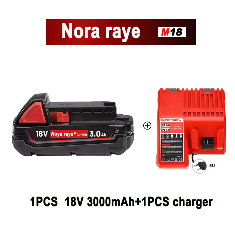 Original For Milwaukee Batteries M18B5 XC Lithium Battery 18v 5.0/6.0 battery charger For Milwaukee M12 3.0/5.0/6.0/9.0Ah M18: light green
