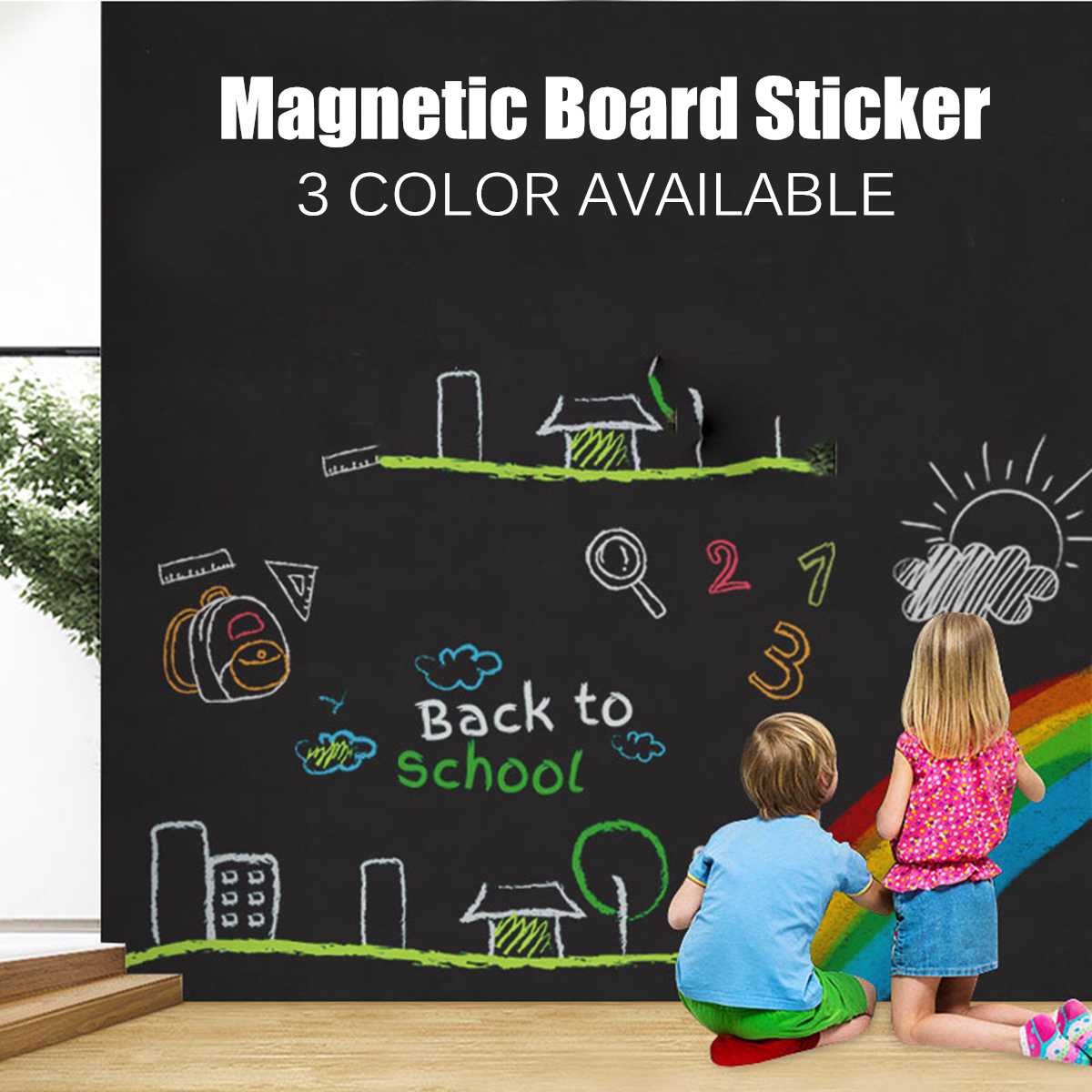 Pegatinas magnéticas para Pizarra de 45x100cm, pizarra para dibujo de tiza para niños, pizarra para oficina, papel tapiz removible autoadhesivo