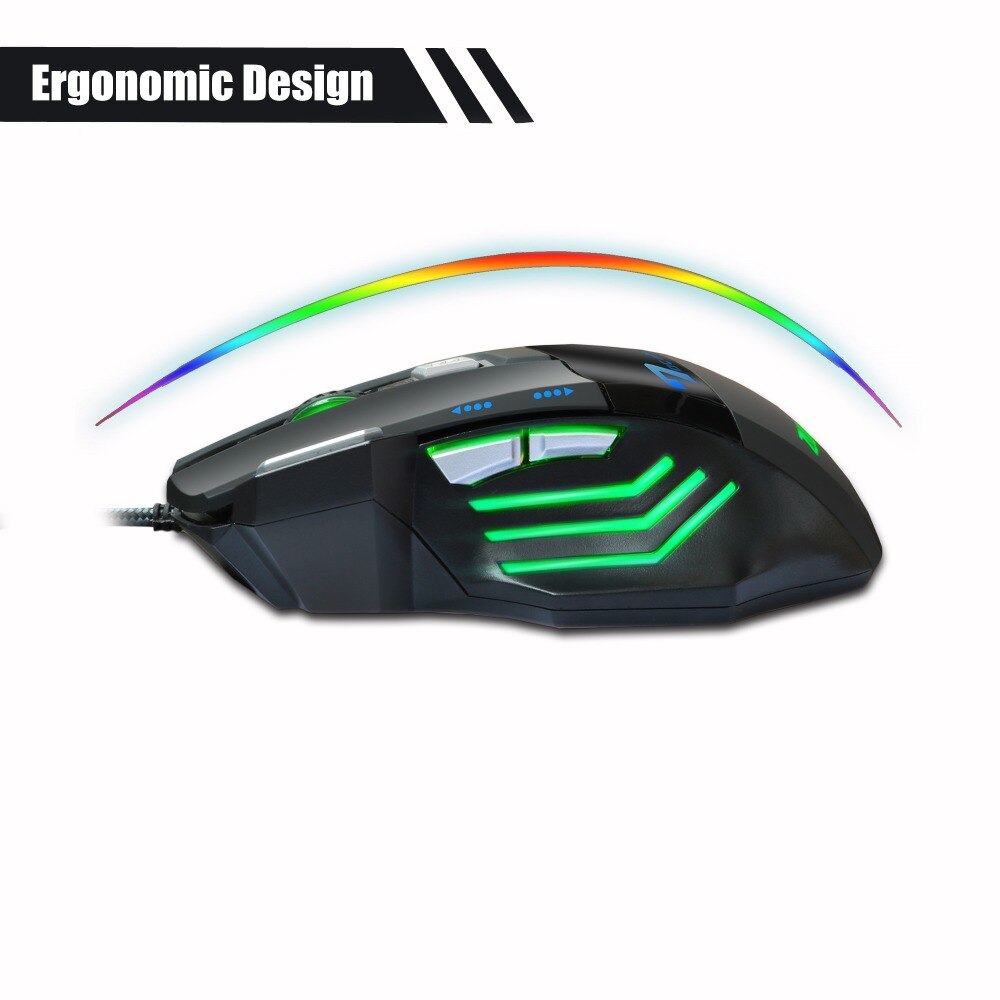 Wired Gaming Mouse 7 Button 5500 DPI LED Optical USB Game Mouse Computer Mouse Gamer Mice Cable Silent Mause For PC