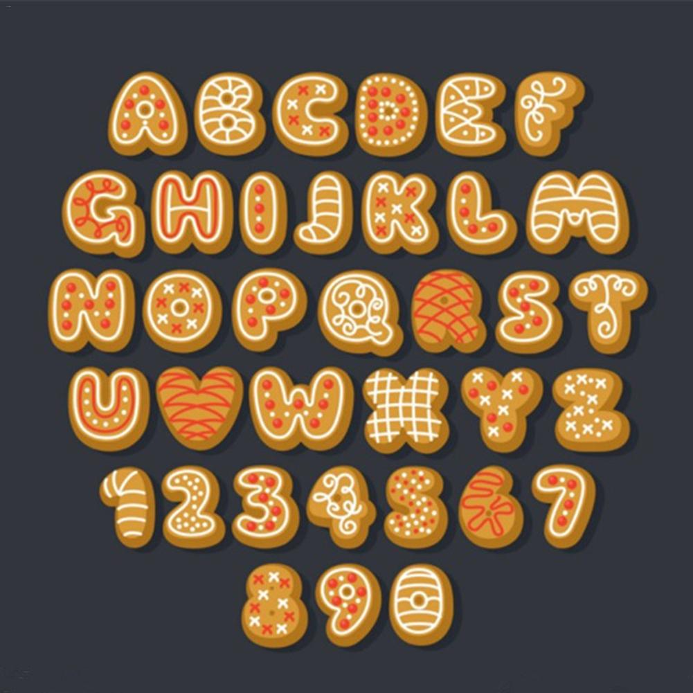 10/26Pcs Alfabet Nummer Brief Cookie Biscuit Stempel Mold Cake Cutter Embosser Mould Tool Taart Letters Cutter Droshipping