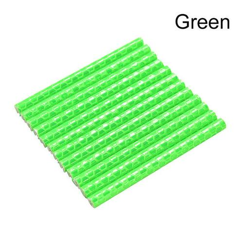 Fahrrad Zubehör Warnung Streifen Reflektor 75mm Fahrrad Aufkleber Reflektierende MTB Reiten Rad Felge Sprach Radfahren Montieren Rohr 12Pcs: green
