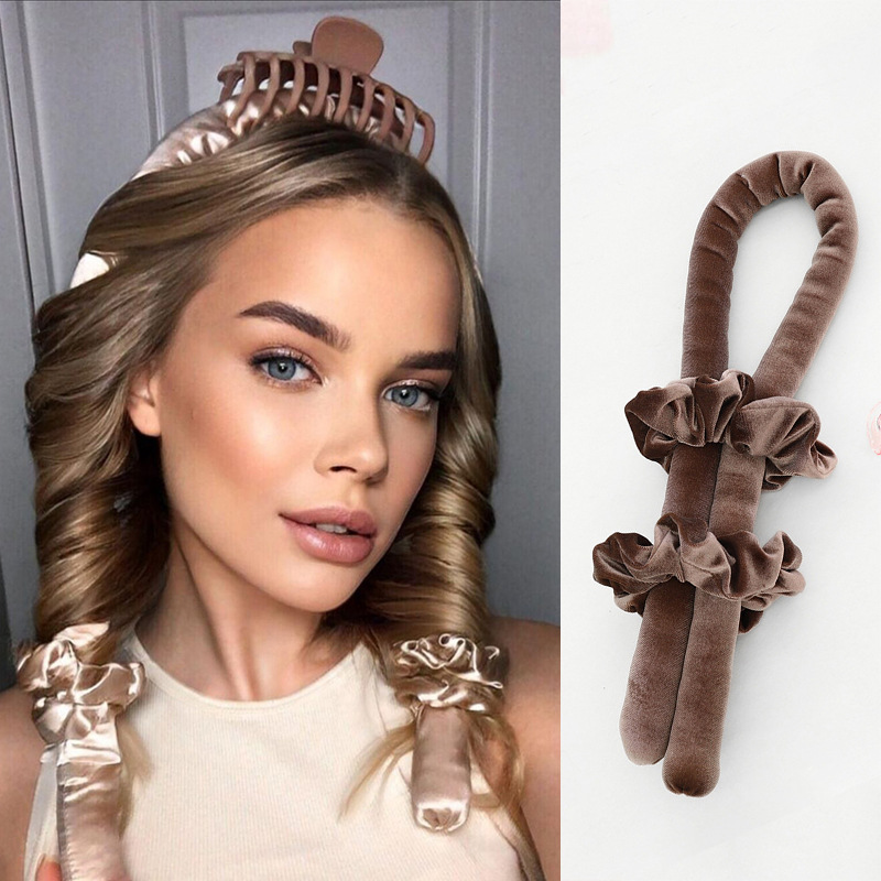 Bigoudi sans chaleur pour cheveux, ensemble de 3 pièces de produits de beauté bouclés, fer à friser en velours, outils de coiffure magiques