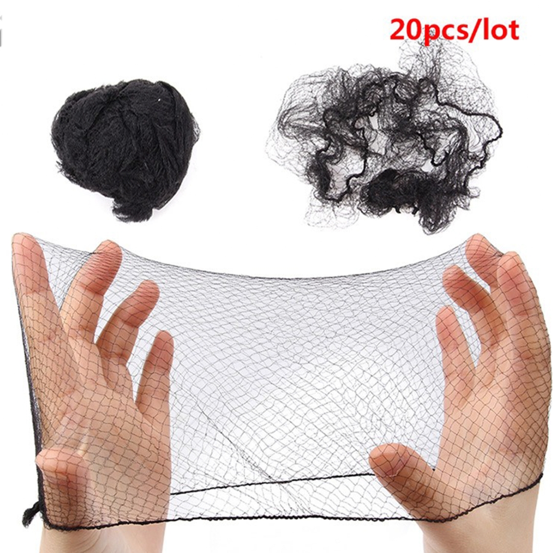 Filet à cheveux en Nylon Durable pour chignon, outil de coiffure, noir café Beige marron blanc or, maille pour perruques, 20 pièces/lot