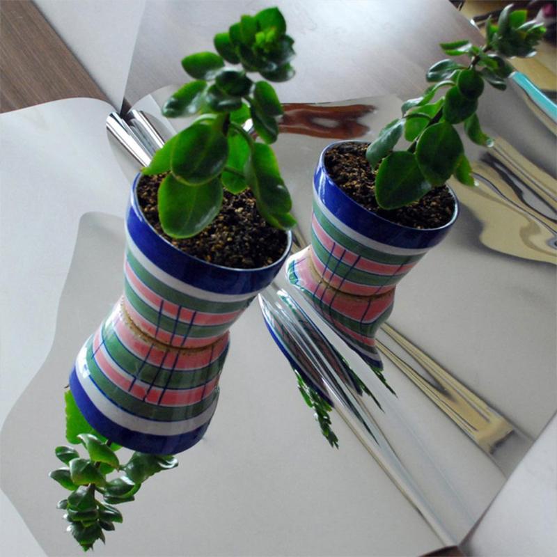1 Roll Silver Reflective Solar Self-Adhesive Film Decorative Mirror Foil Waterproof Self Adhesive Mylar Mirrored Contact Paper