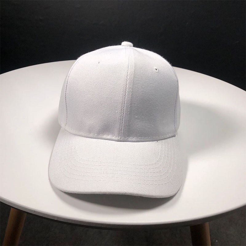 Men Women White Baseball Sports Caps Fited Adjustale Sun Visors Plain Casual Hats: White