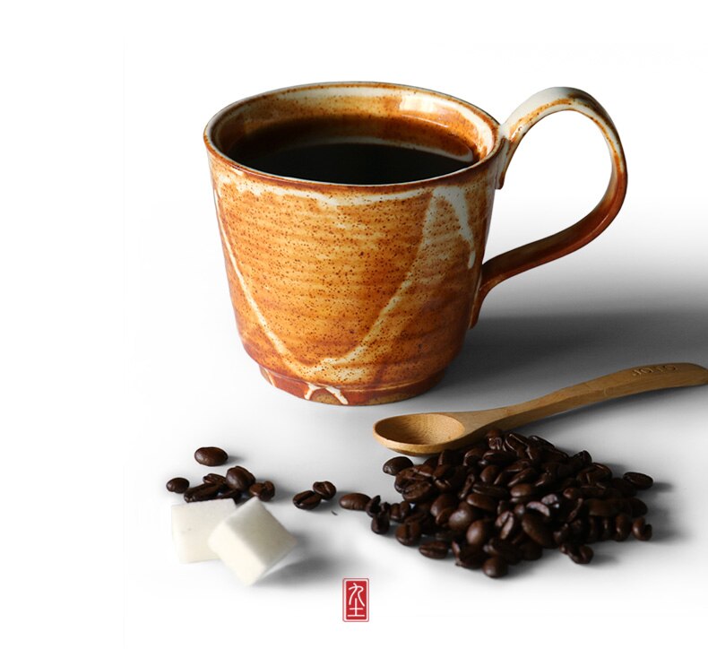 Keramisk kop kaffekrus vintage lille japansk stil kop og underkop sæt miljøvenligt porcelæn kubek drinkware  eb50bd