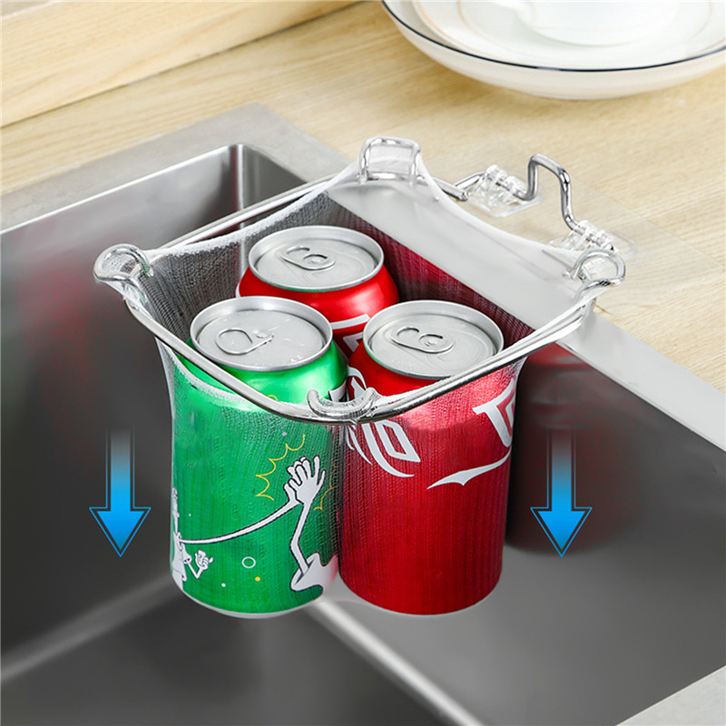 Sink Filter Rack Kitchen Foldable Sink Strainer Mesh Bag Stand Waste Garbage Net Shelf Anti-Clogging Disposable Garbage Mesh Bag